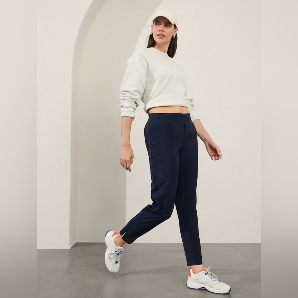 Athleta Brooklyn Mid Rise Ankle Pants Navy Blue
